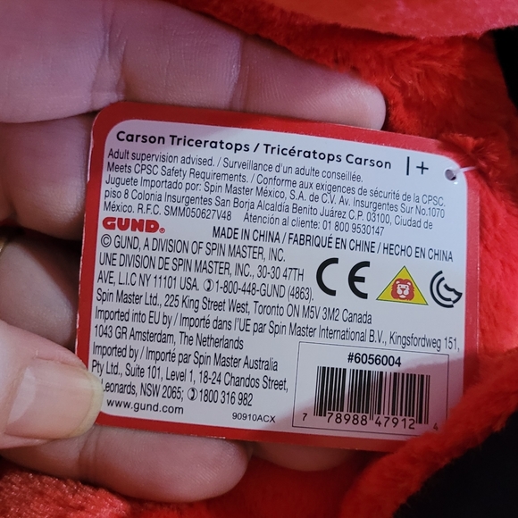 Nwt Gund 12" plush Triceratops ♥️ Stuffed Toy - Picture 6 of 10